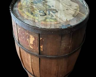 Early 1900's WORCESTER SALT CO Wood Barrel