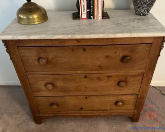 Antique Marble Topped Chest of Drawers