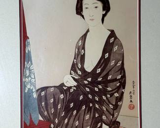 HASHIGUCHI GOYO Woman in Summer Dress Woodblock Print