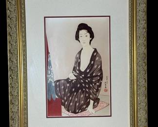 HASHIGUCHI GOYO Woman in Summer Dress Woodblock Print