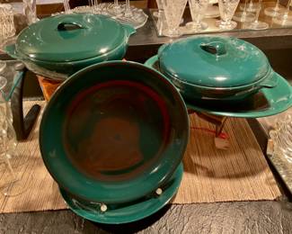 Vintage Ceramic Green Dinnerware 