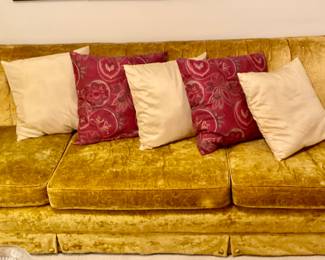 Vintage Gold Velvet Couch