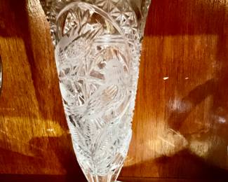 Hofbauer, Bavaria, W Germany Lead Tall Crystal Vase