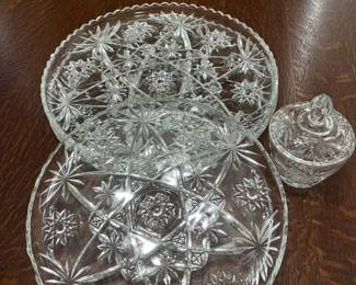 Anchor Hocking Star of David glass serving trays