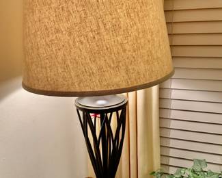 A Pair of Black Metal Lamps