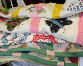 Nice selection of Antique and Vintage Hand made quilts