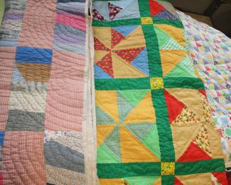 Nice selection of Antique and Vintage Hand made quilts
