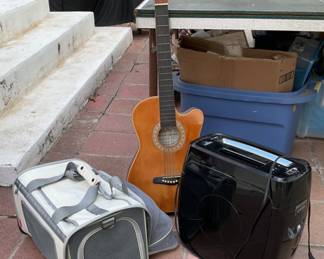 Pet Carrier, Acoustic Guitar, Shredder