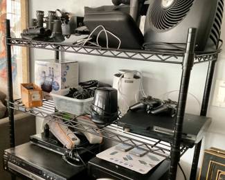 Vornado Fan, Drone, Massage Gun, Wahl Hair Clippers, Binoculars, Panasonic Cordless Phone Set, JVC 5 disc CD player, Insignia Blu-ray, PlayStation 3, Sentry Safe, Neck Massager etc….