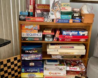 Variety of Board Games - (some vintage, some newer) Chess, Bingo, Cribbage, Backgammon, Masterpiece, Chicagopoly, Sorry, Sequence, Cards Against Humanity, Boggle, Scrabble etc. etc…..