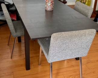 IKEA Dining Set (Table w/4 Chairs) - built in leaves - goes from 3 ft x 3 ft table to a 5 1/2 ft x 3 ft table when fully extended.