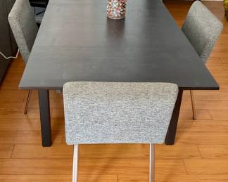 IKEA Dining Set (Table w/4 Chairs) - built in leaves - goes from 3 ft x 3 ft table to a 5 1/2 ft x 3 ft table when fully extended.