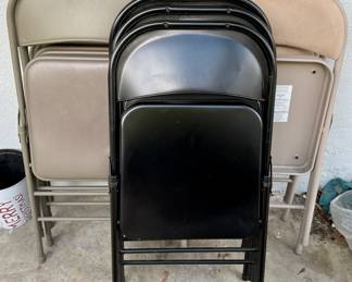 8 Metal Folding Chairs - (-5 Cushioned  -3 Metal)