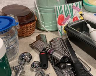 Hand mixers, an ice cream maker, glass measuring cups, old school thermoses in mint condition. You name it...