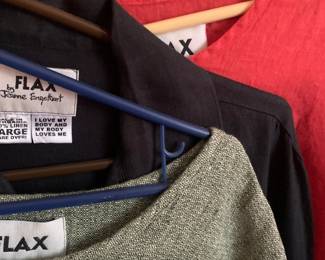 FLAX clothing. Women's LG and XL. New, most often with the tags still on.