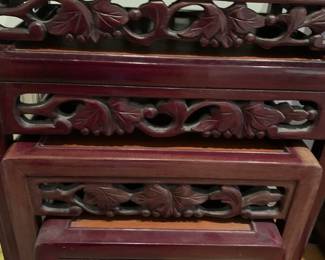 Full set of four nesting Chinese rosewood tables! Great condition.