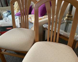 This is a complete set of four kitchen or dining room chairs in PERFECT condition. SB kept them covered to protect the upholstery.