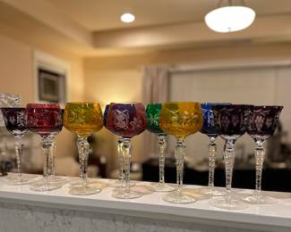 Czech Cut to Clear Stemware premium sold as set