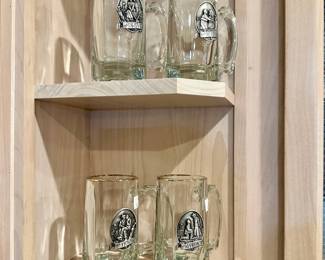 Pewter Golf Emblem Glass Tall Mugs
