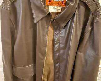 Cooper Air Force Issue 52L Goatskin Leather Bomber Jacket WW2  (back plain)