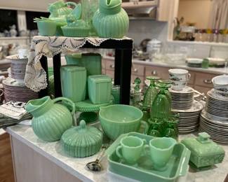 Many Jadeite pieces…Newer & Vintage