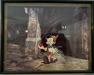Framed production cel from Pinocchio