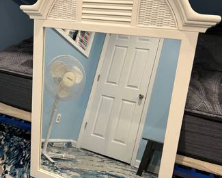 Large white wall mirror