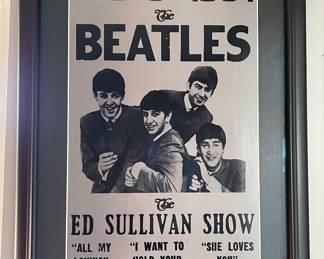 Framed Beatles poster