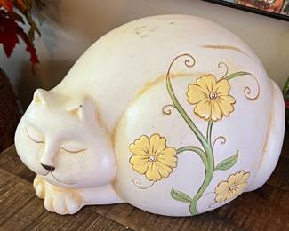 Ceramic cat sculpture