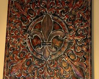 Large metal fleur de lis wall art