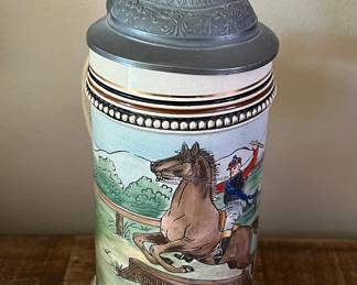 Horse and jockey beer stein