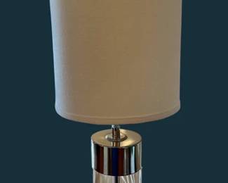 Lucite and nickel lamp