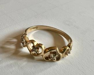 14k heart ring