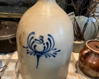 blue decorated jug