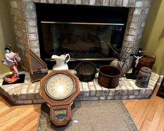 Regulator Clock, Cast iron dutch oven, etc