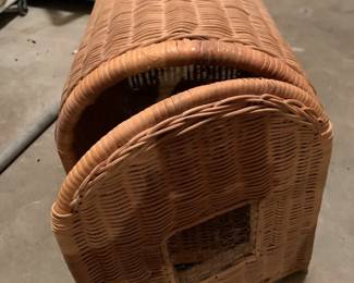 vintage wicker cat carrier