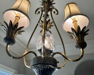 brass & crystal (pineapple) chandelier (already removed from ceiling)