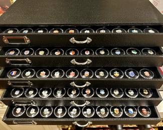 Collection of silver charms: vintage 1950-60s enamel travel souvenir shield charms