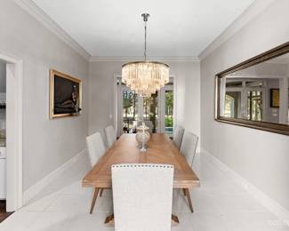 8’ by 44” wide table with 8 chairs