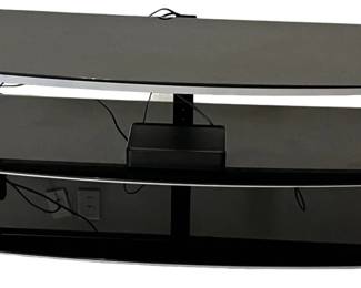 Black Laquer Glass Media Stand