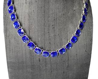 Cobalt Blue Faceted Beaded Necklace