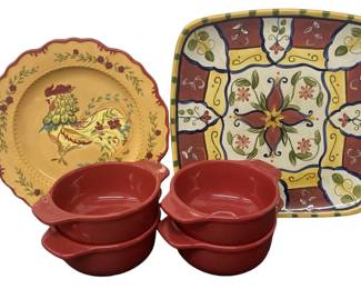 Chantal Soup Bowls and Tuscan Style Tray