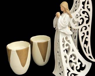 Wooden Angel and Candles