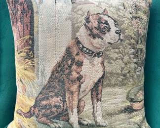 Vintage 16 Bulldog Tapestry Pillow