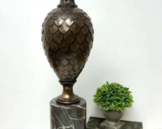 Ornate Table Lamp on Marble Base