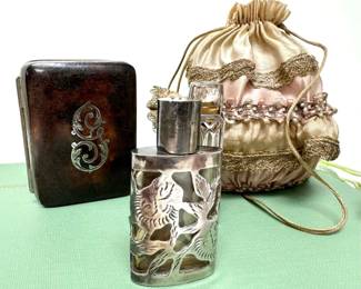 Sterling Perfume , Antique Party Coin Purse