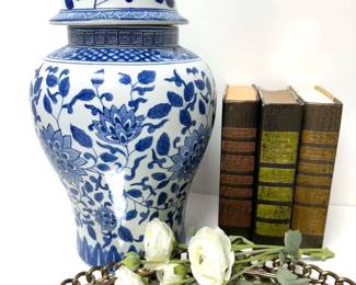 Andrea Sadek Blue White Ginger Jar