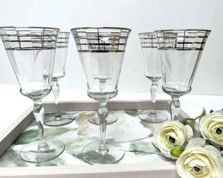 Art Deco Morgantown Lattice Glasses