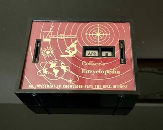 Vintage Collier's Encyclopedia All Coin Calendar Bank Advertisement 