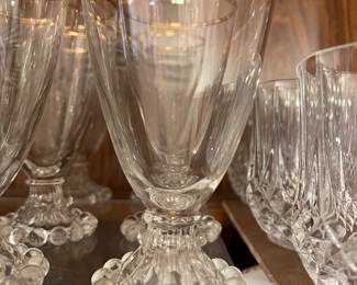 Boopie Glass crystal Clear with gold rim stems  (vintage)